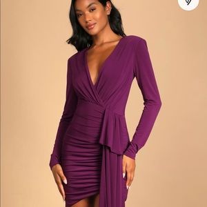 Lulus: NWT Marlay Red Ruched Long Sleeve Bodycon Dress